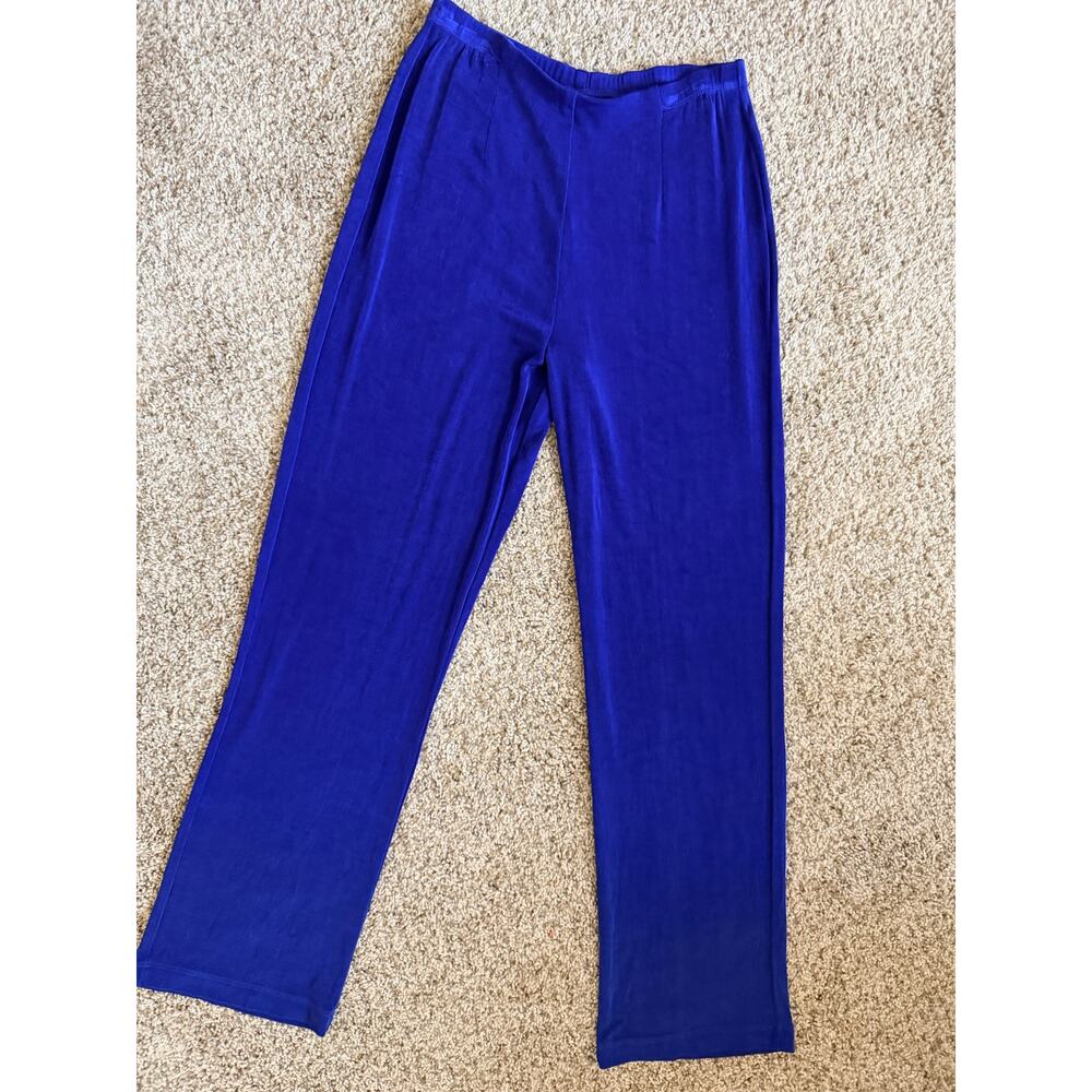 Chicos Blue Travelers Pull on Soft Strechy Wide leg pants M - Picture 3 of 3
